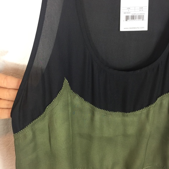 NWT Anthropologie BB Dakota Miriam Green Surplus Ruffle Mini Dress Small - Picture 7 of 8